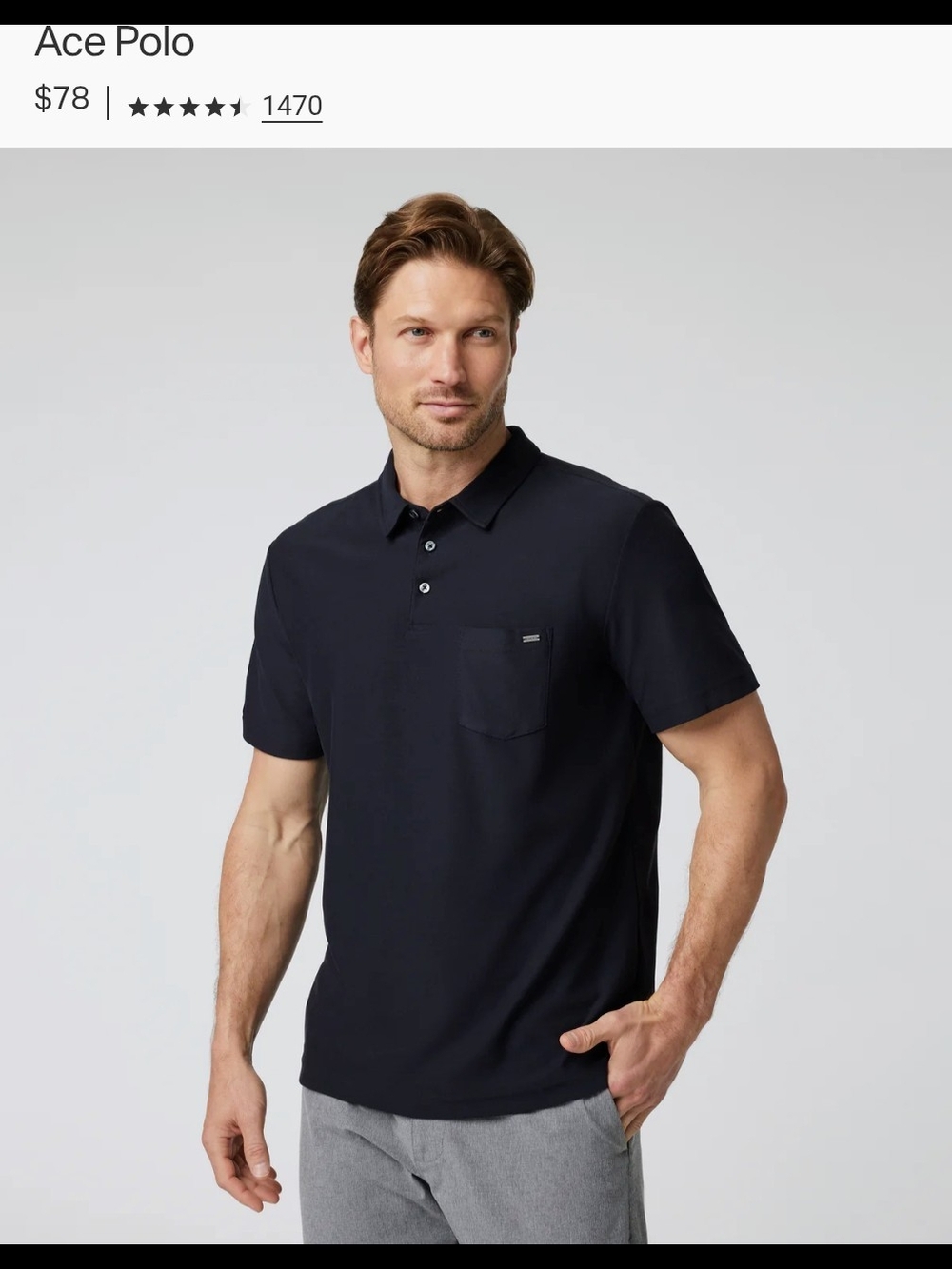 Vuori Black Short-Sleeve Polo